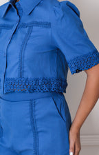 Conjunto azul con bordado - CONJUNTO REGULAR Boutiquemirel 