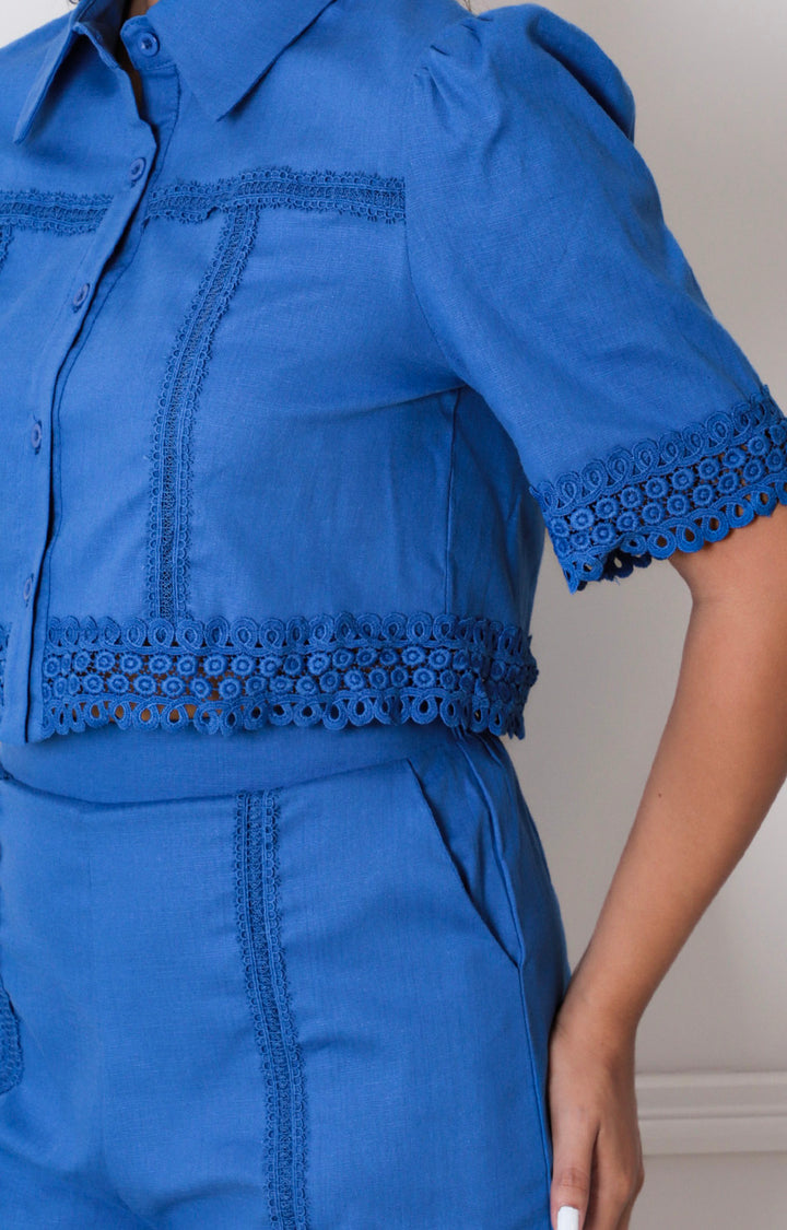 Conjunto azul con bordado - CONJUNTO REGULAR Boutiquemirel 