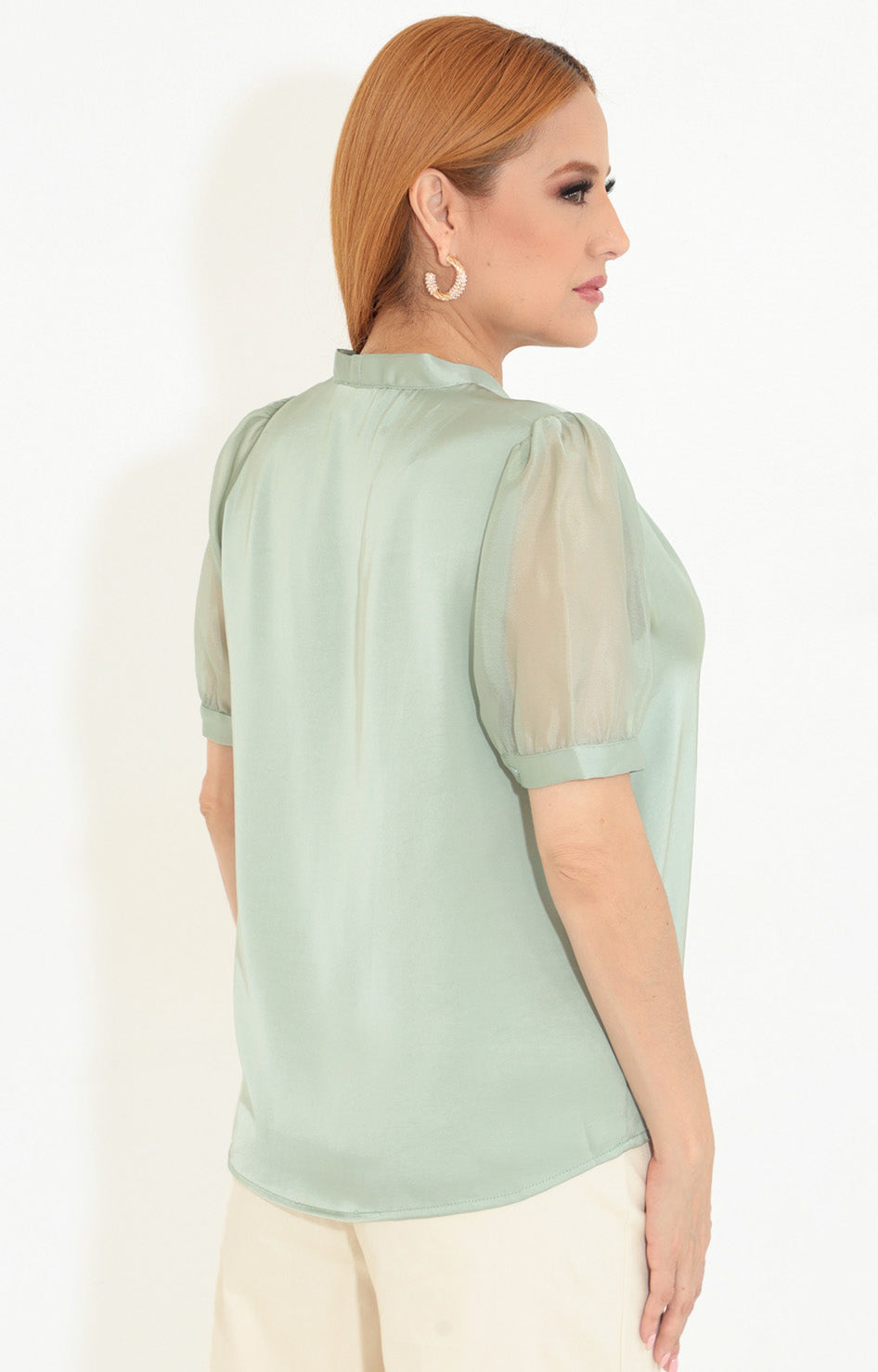 Blusa verde satinada - BLUSA Boutiquemirel 