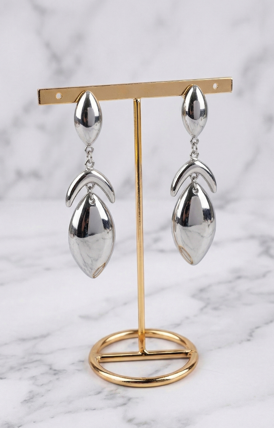 Aretes plateados largos - ARETE Boutiquemirel 