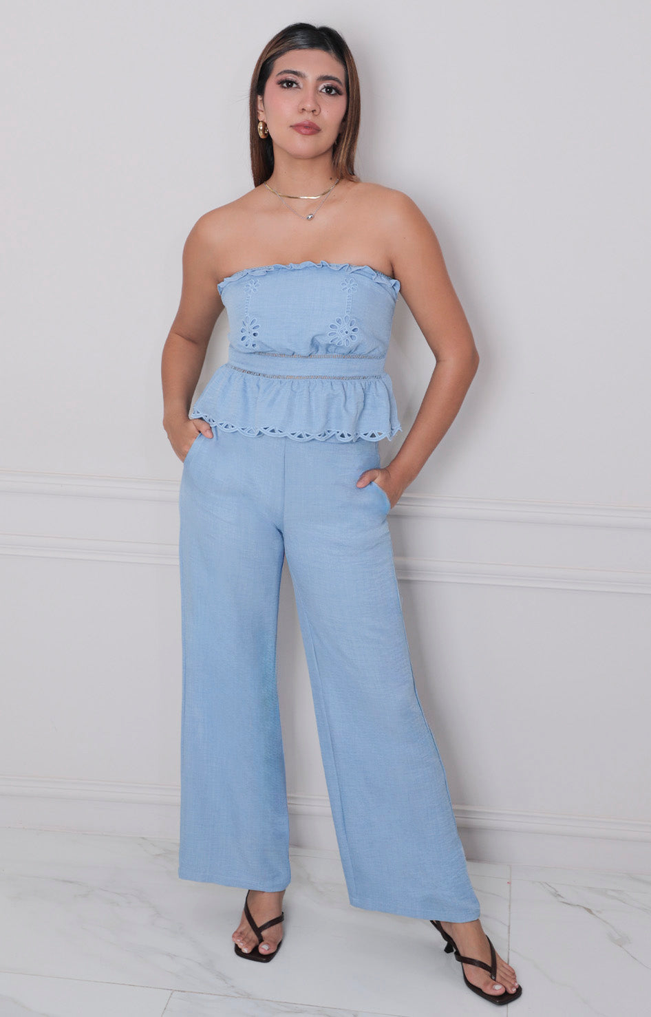 Conjunto straple con fruncido - CONJUNTO REGULAR Boutiquemirel 