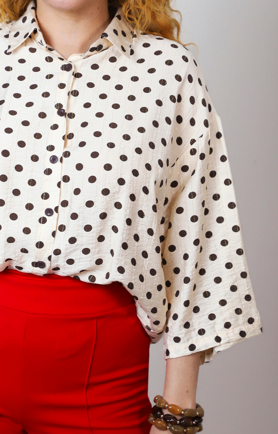 Blusa camisera estampada de puntos