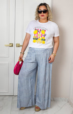 Blusa blanca con estampado de limones