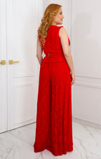 Conjunto rojo con encaje