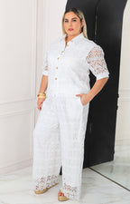 Conjunto blanco de guipiur