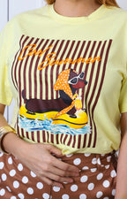 Blusa amarilla con estampado de perrito