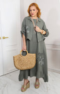 Vestido verde con bordado