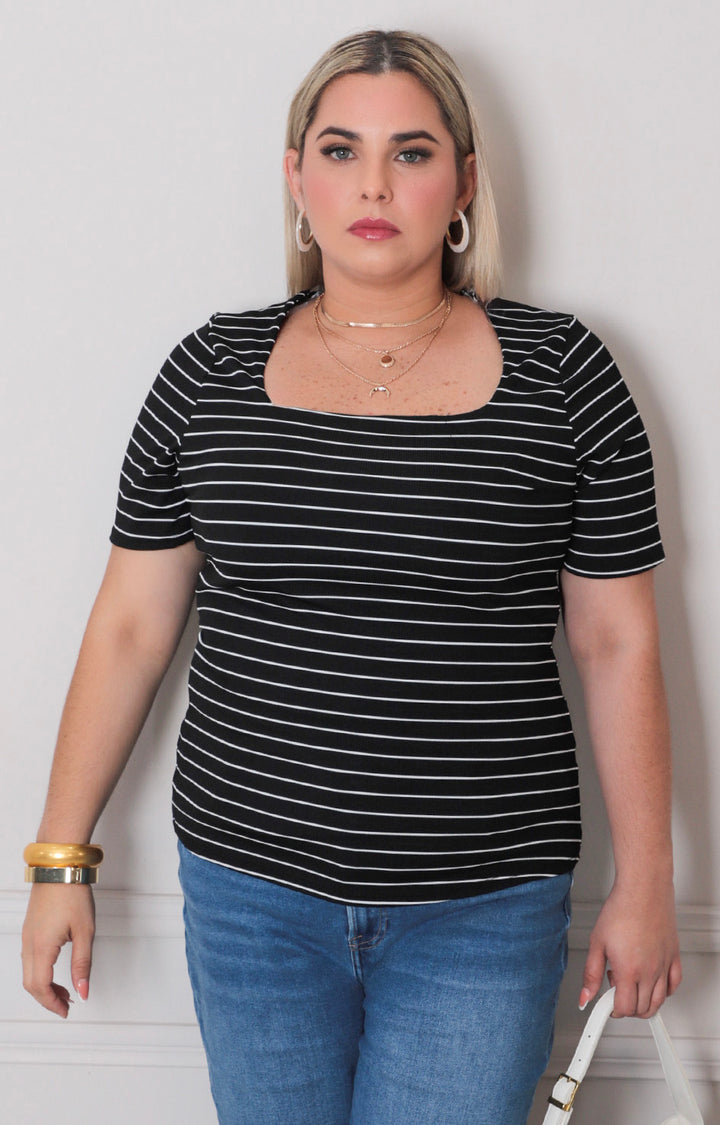 Blusa de rayas - BLUSAS CURVY Boutiquemirel 