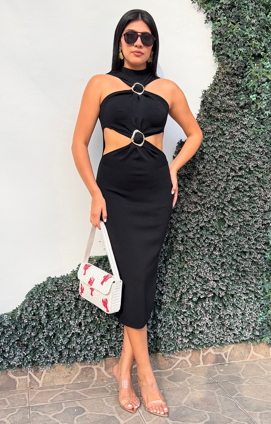 Vestido negro corte cut - VESTIDO Boutiquemirel 