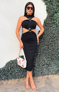 Vestido negro corte cut - VESTIDO Boutiquemirel 