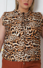 Blusa animal print sin manga