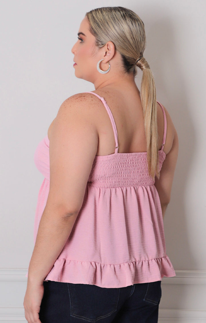 Blusa rosa de tirantes - BLUSAS CURVY Boutiquemirel 