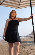 Vestido strapless de mezclilla