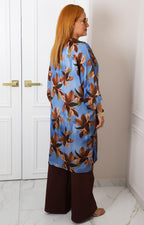 Kimono azul estampado