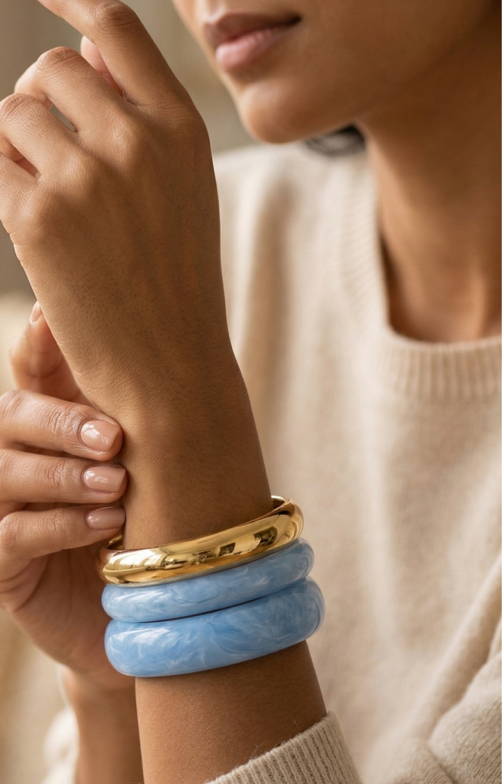Set pulseras azul & dorado - PULSERAS Boutiquemirel 
