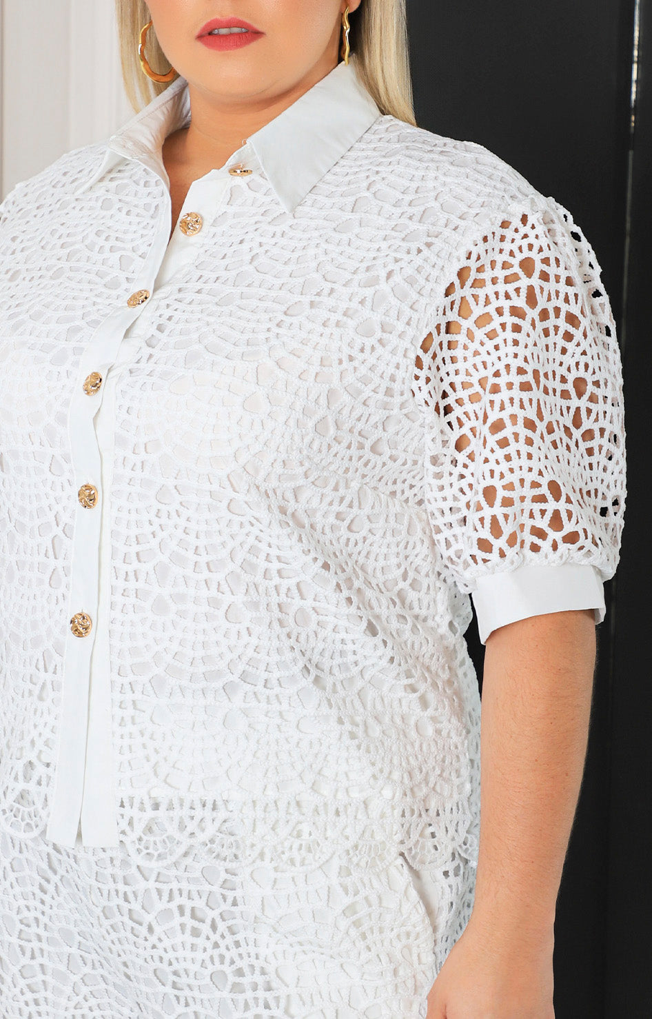 Conjunto blanco de guipiur