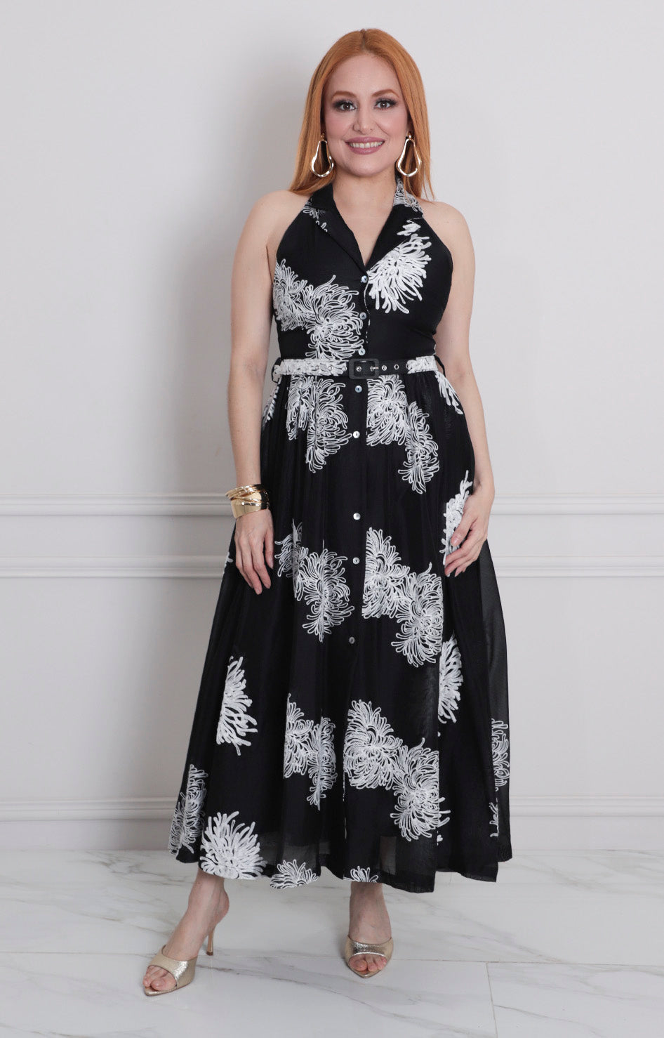 Vestido halter con cinturòn - VESTIDO LARGO REGULAR Boutiquemirel 