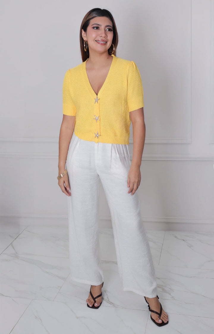 Blusa amarilla con botones - BLUSAS REGULAR Boutiquemirel 