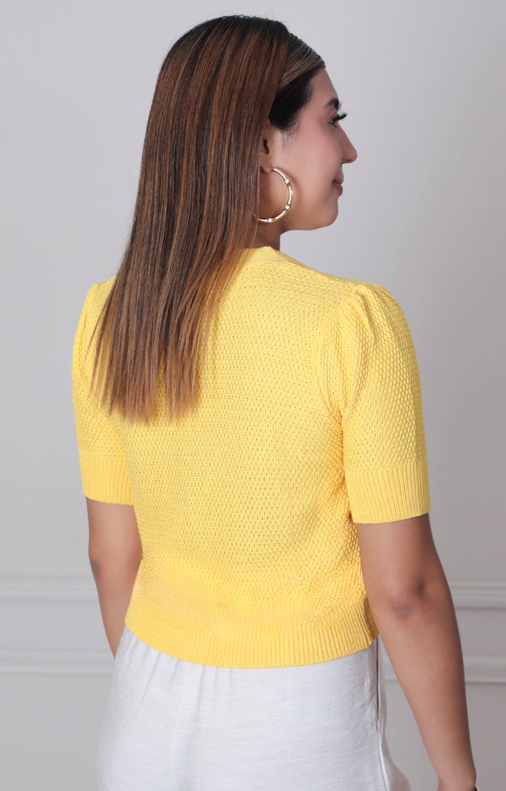 Blusa amarilla con botones - BLUSAS REGULAR Boutiquemirel 