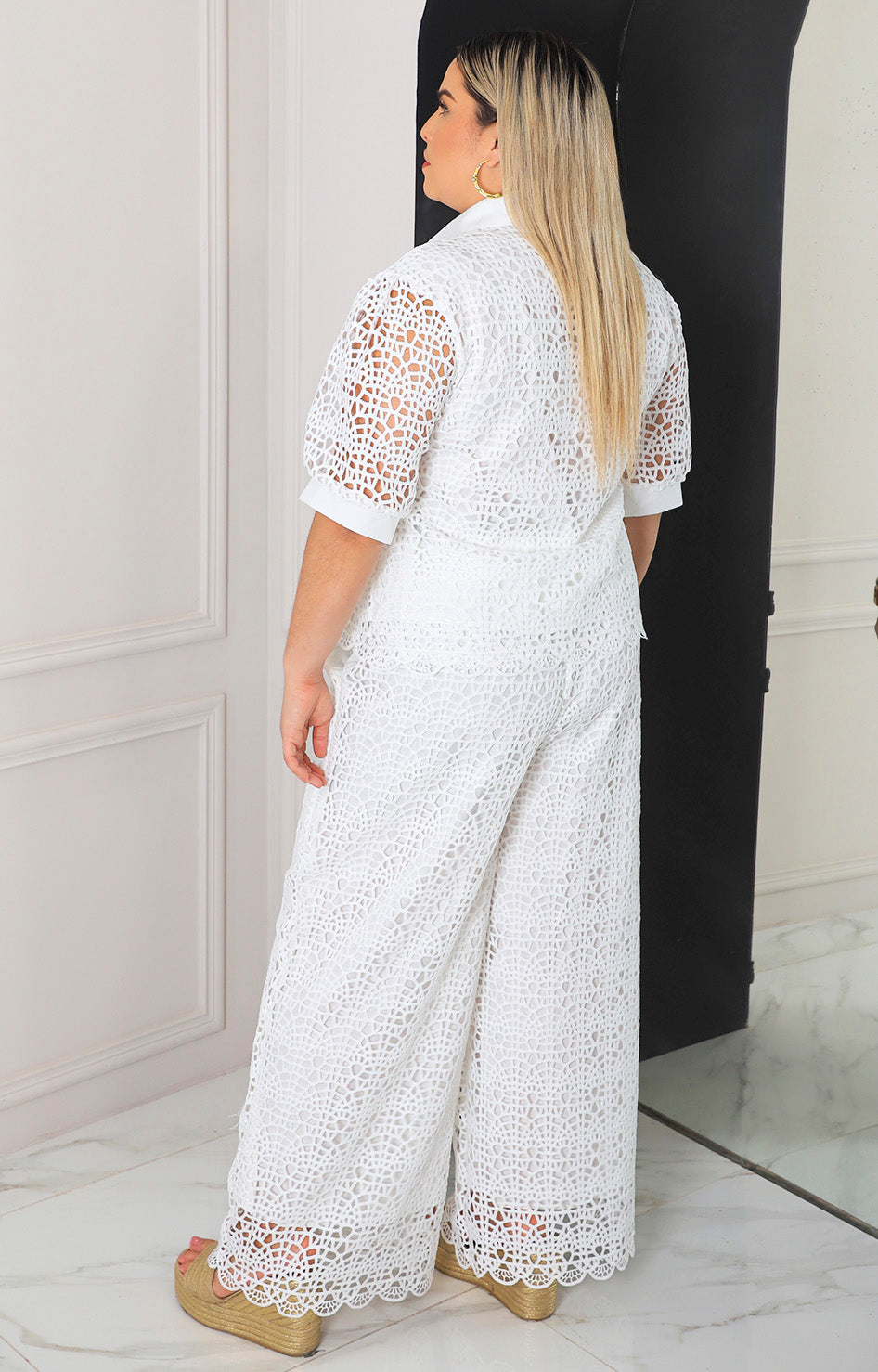 Conjunto blanco de guipiur