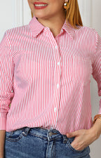 Blusa camisera estampada a rayas