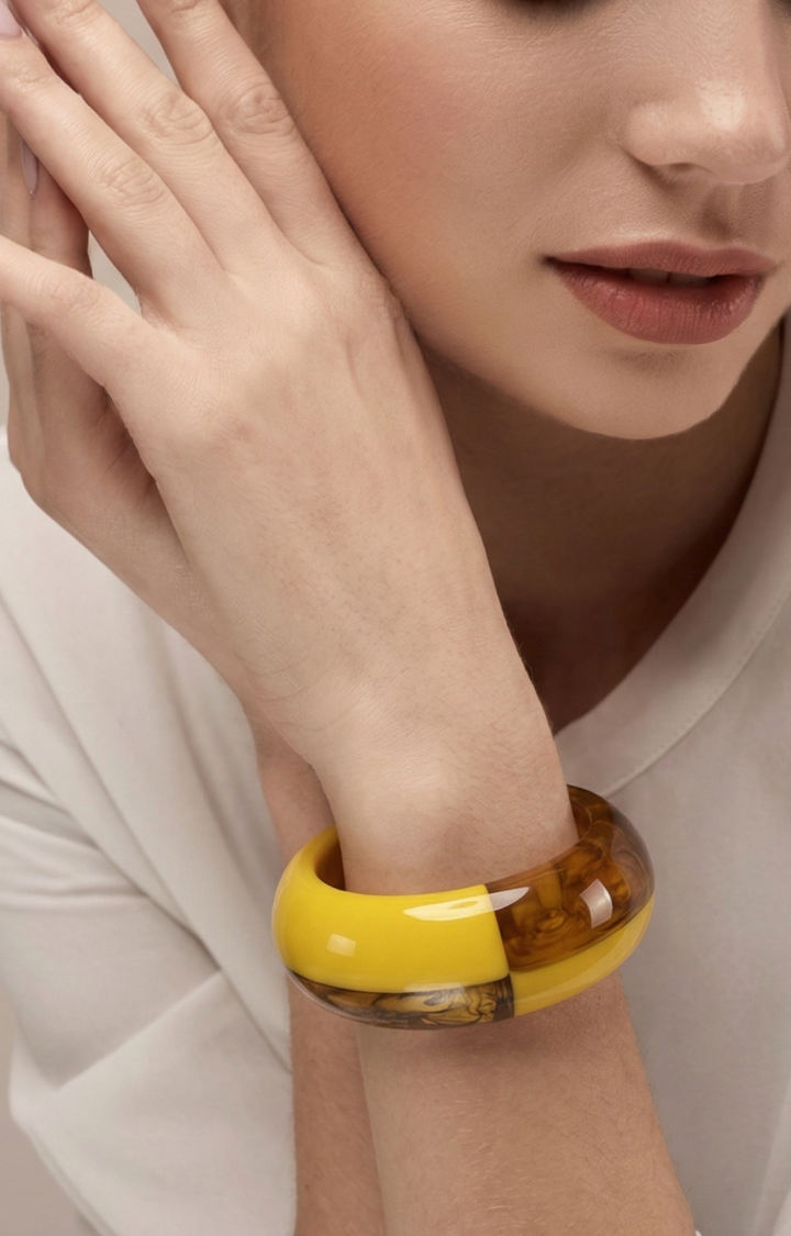 Pulsera Bicolor Amarillo y Café - PULSERA Boutiquemirel 