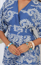 Jumpsuit azul con bordado