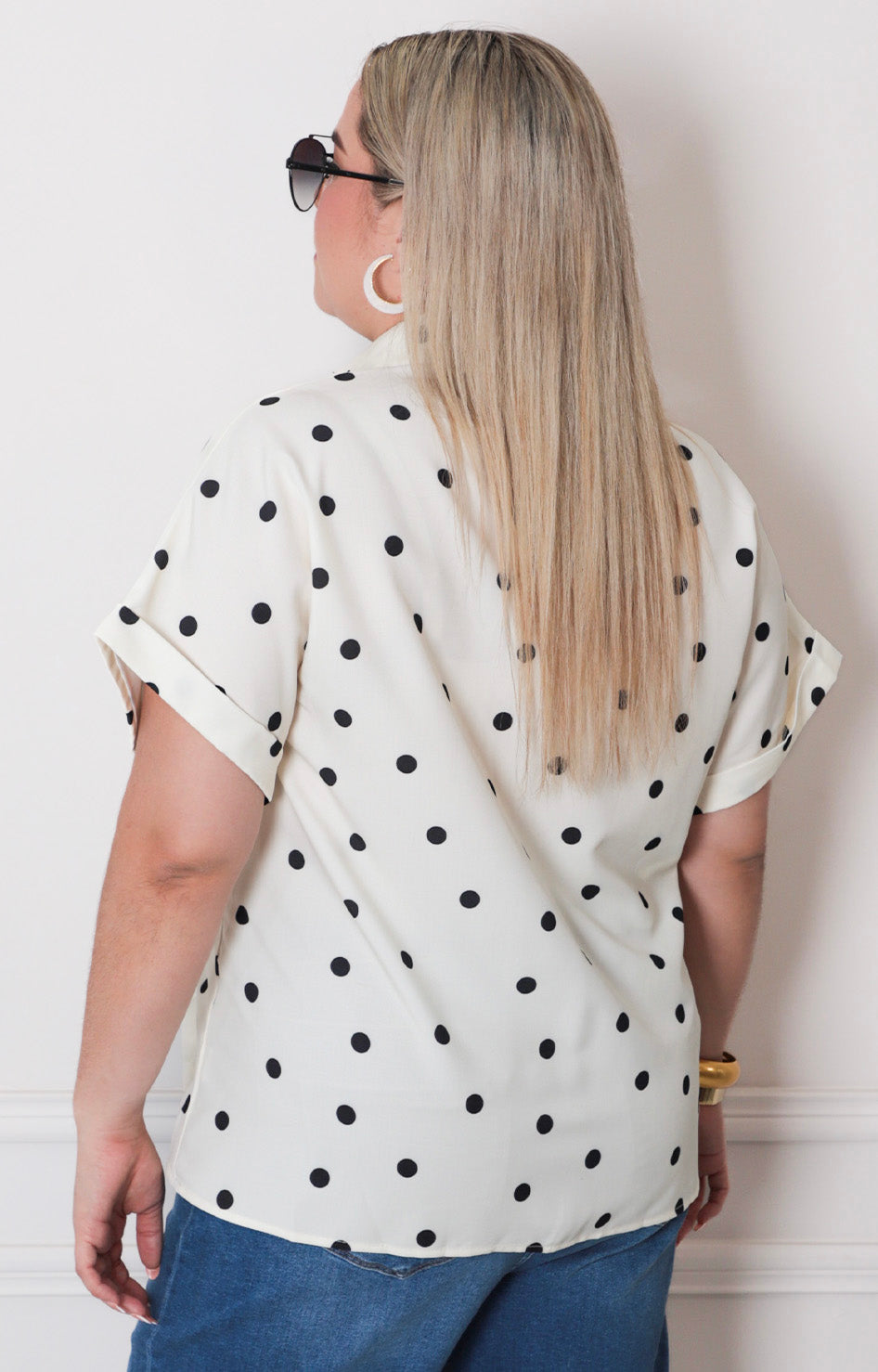 Blusa beige polka dots - BLUSAS CURVY Boutiquemirel 