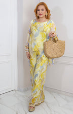Conjunto amarillo estampado