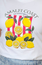 Blusa blanca con estampado de limones