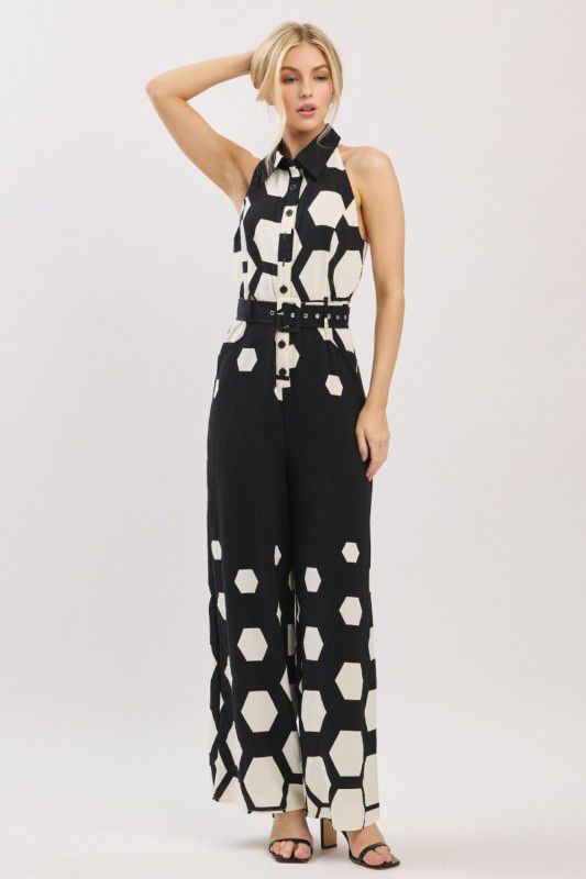 Palazzzo negro estampado