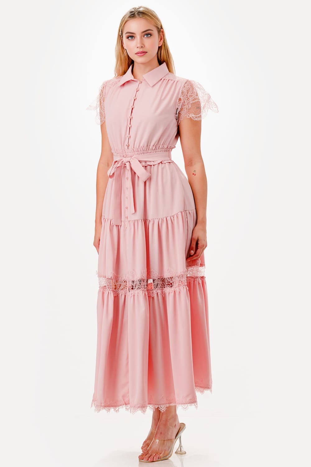 V*2-26*THE CLOTHING*LD5962*ROSA - VESTIDO LARGO REGULAR Boutiquemirel 
