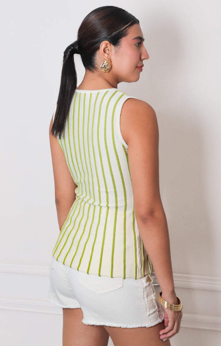 Blusa de rayas con broche - BLUSAS REGULAR Boutiquemirel 