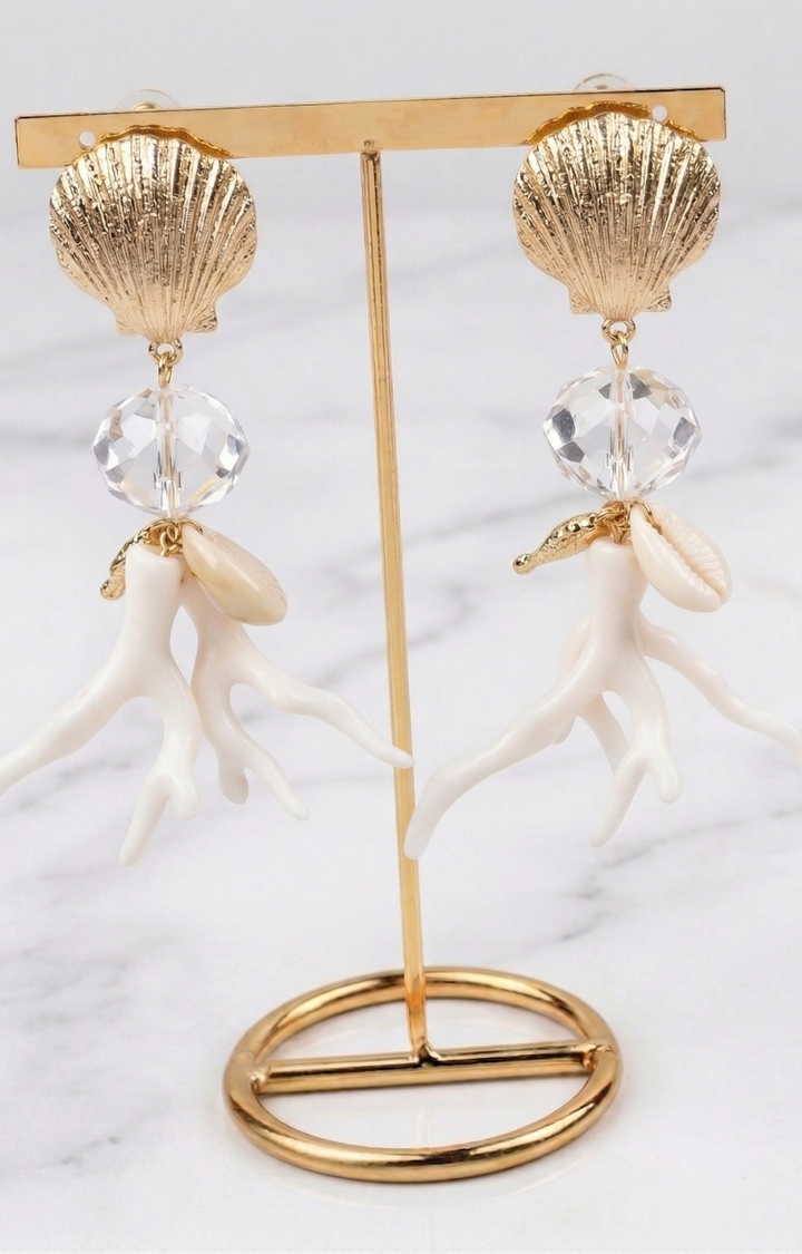 Aretes Dorados Marinos con Conchas - ARETES Boutiquemirel 