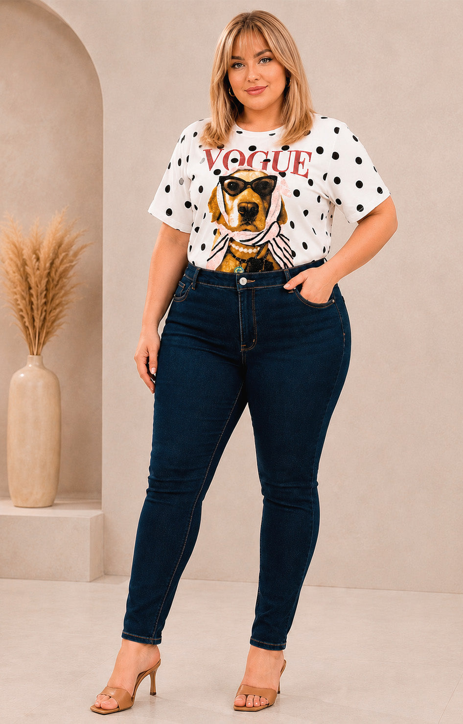 Pantalón de mezclilla obscura - PANTALON MEZCLILLA CURVY Boutiquemirel 