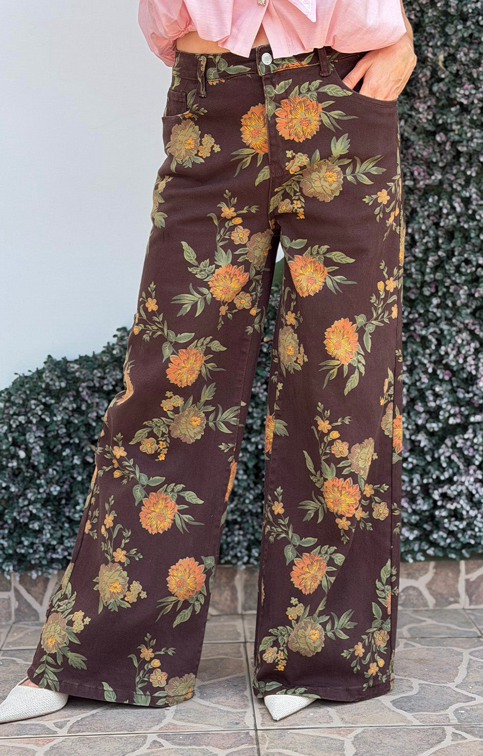 Pantalón café estampado - PANTALON REGULAR Boutiquemirel 