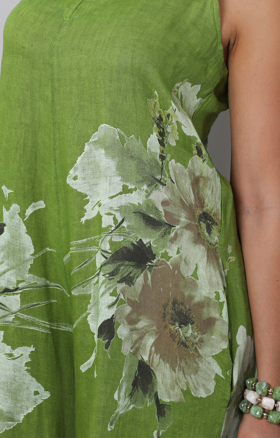 Palazzo verde estampado floral