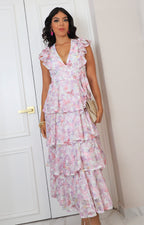 Vestido rosa estampado