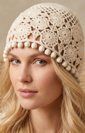 Sombrero Croché con Detalles de Pompones - SOMBREROS Boutiquemirel 