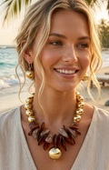 Collar Dorado con Piedras Naturales - COLLARES Boutiquemirel 