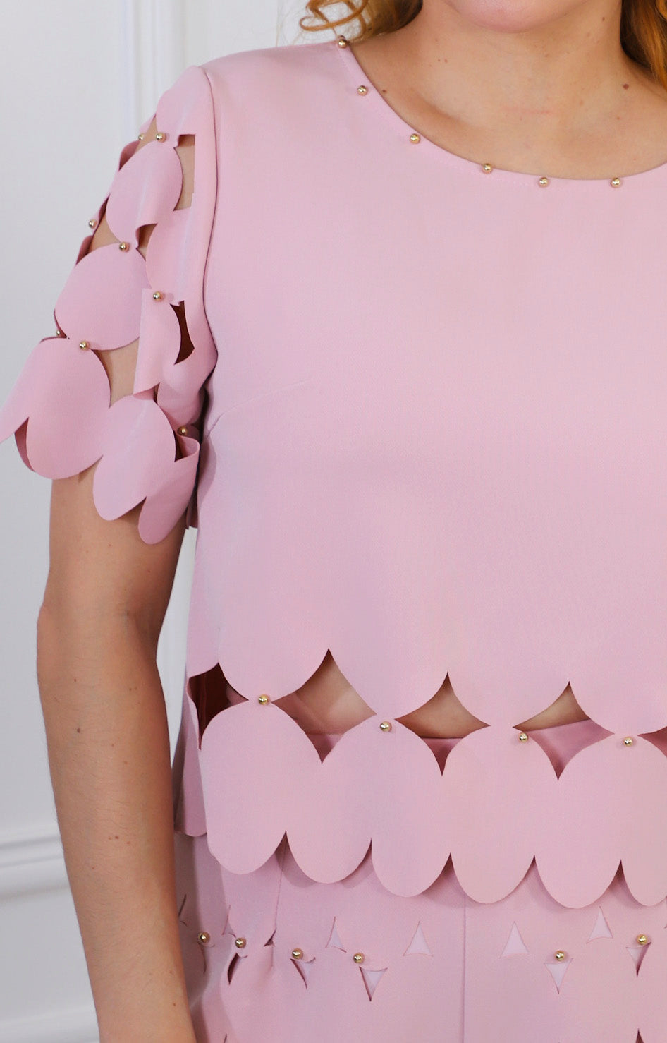 Conjunto rosa troquelado
