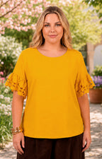Blusa con manga guipur - BLUSAS CURVY Boutiquemirel 