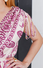 Vestido magenta estampado