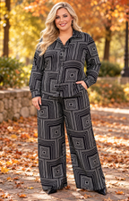 Conjunto negro estampado