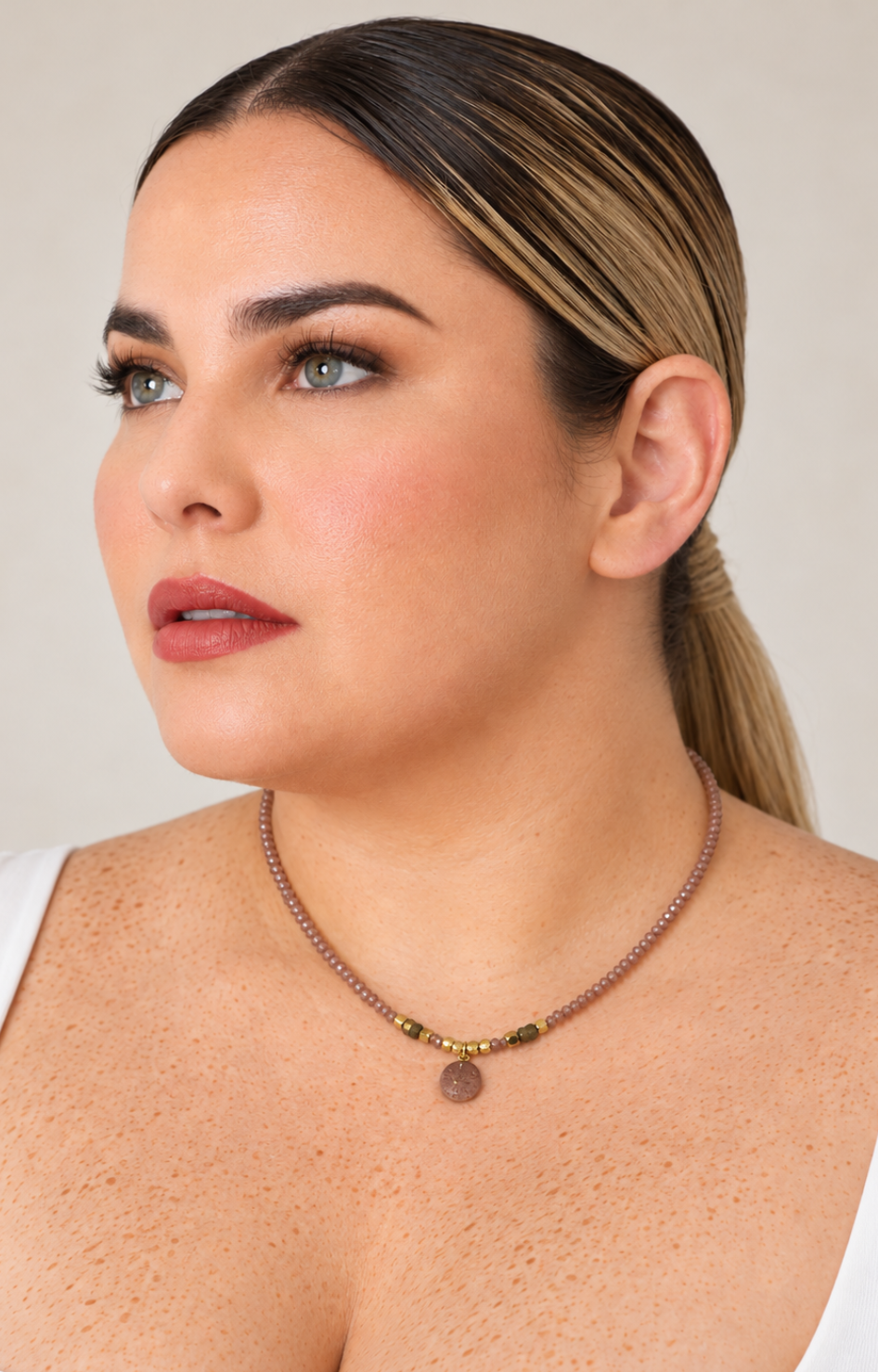 Collar de Piedra Natural Rosa