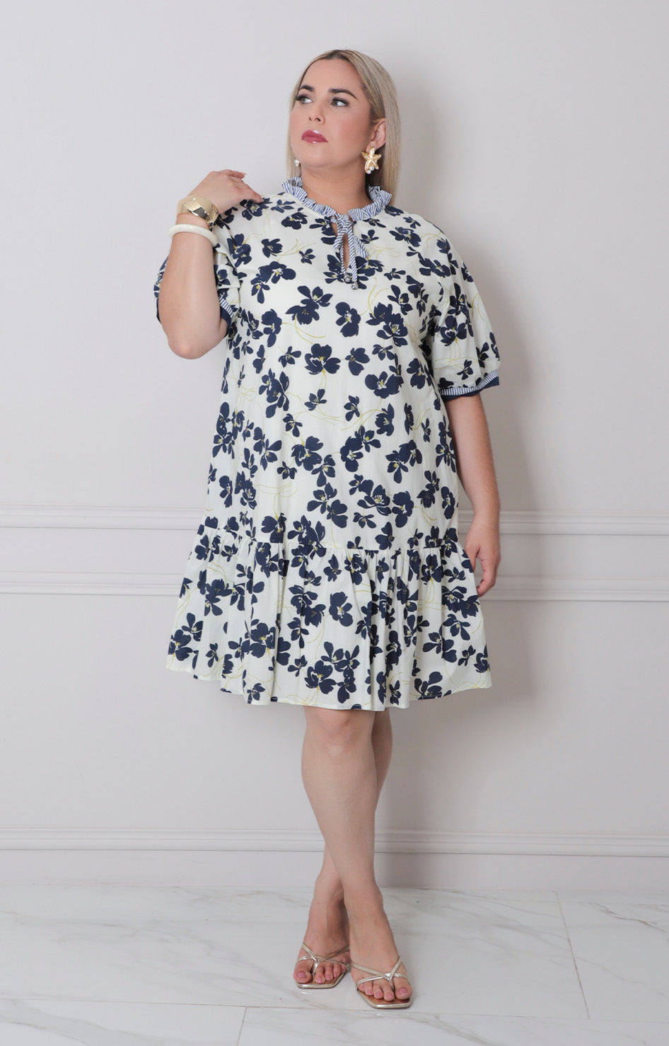 V*3-26*SHE+SKY*PST1071*AZUL MARINO - VESTIDO CORTO CURVY Boutiquemirel 