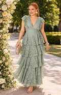 Vestido de encaje con lazo