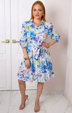 Vestido camisero con estampado floral