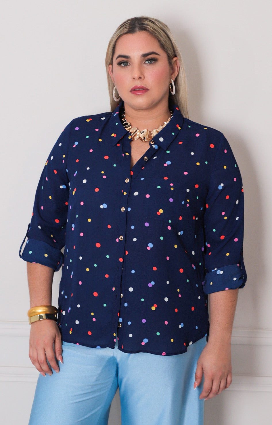Blusa estampada con mangas - BLUSAS CURVY Boutiquemirel 
