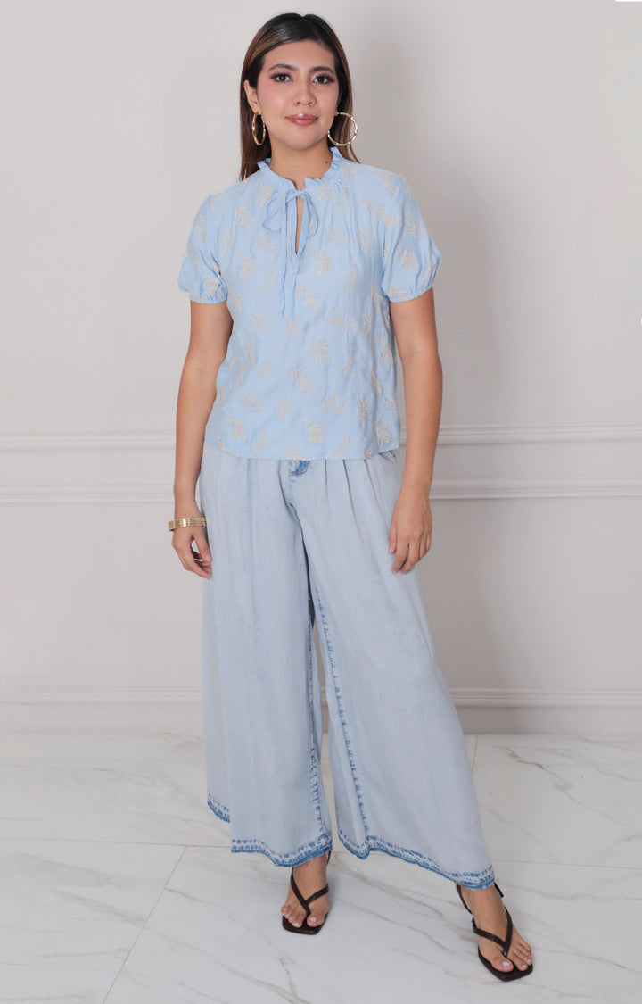 Blusa estampada con bordado - BLUSAS REGULAR Boutiquemirel 